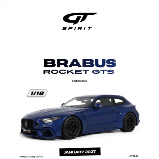 PRECOMANDA : Macheta auto Brabus Rocket GTS, Carbon Blue, 2025, GT1009, 1:18, GT Spirit