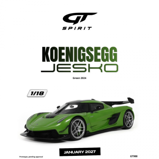 PRECOMANDA : Macheta auto Koenigsegg Jesko, Green, 2024, GT988, 1:18, GT Spirit