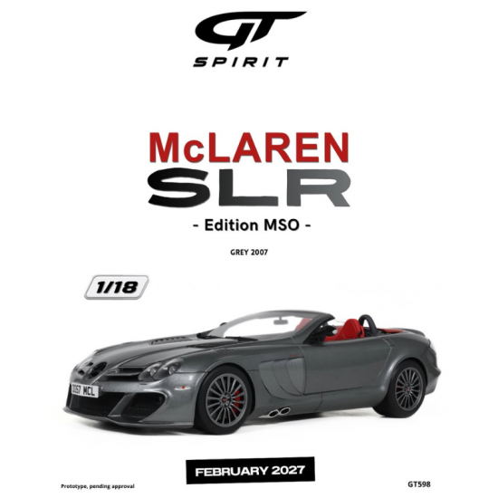 PRECOMANDA : Macheta auto McLaren SLR Edition, MSO Grey, 2007, GT598, 1:18, GT Spirit
