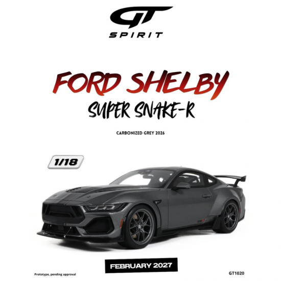 PRECOMANDA : Macheta auto Ford Shelby Super Snake-R, Carbonized Grey, 2026, GT1020, 1:18, GT Spirit