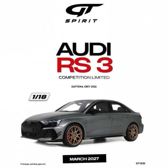 PRECOMANDA : Macheta auto Audi RS3 Competition Limited, Daytona Grey, 2026, GT1030, 1:18, GT Spirit