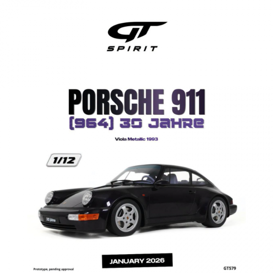 PRECOMANDA : Macheta auto Porsche 911 (964), 30 Jahre Viola Metallic, 1993, GT579, 1:12, GT Spirit