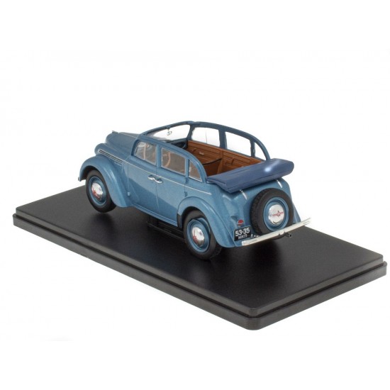 Macheta auto Moskvitch 400-420A decapotabila 1949 albastra, 1:24 Colectia Automobile de Neuitat – World – Hachette