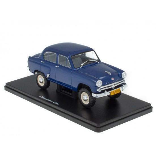 Macheta auto Moskvitch 410 4x4 sedan 1957 albastra, 1:24 Colectia Automobile de Neuitat – World – Hachette