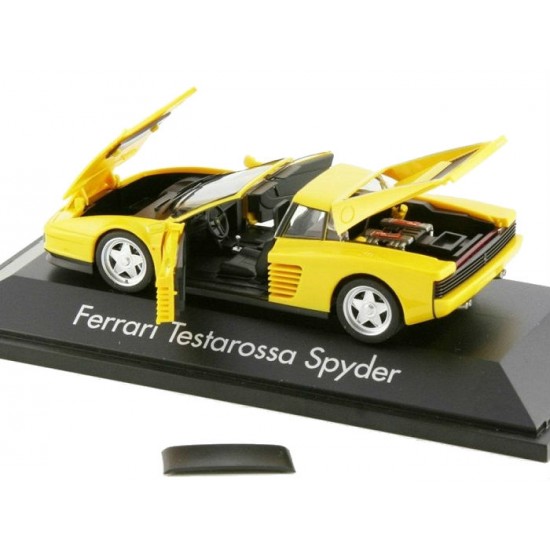 Macheta auto Ferrari Testarossa Spyder 1984 galben, 1:43 Herpa