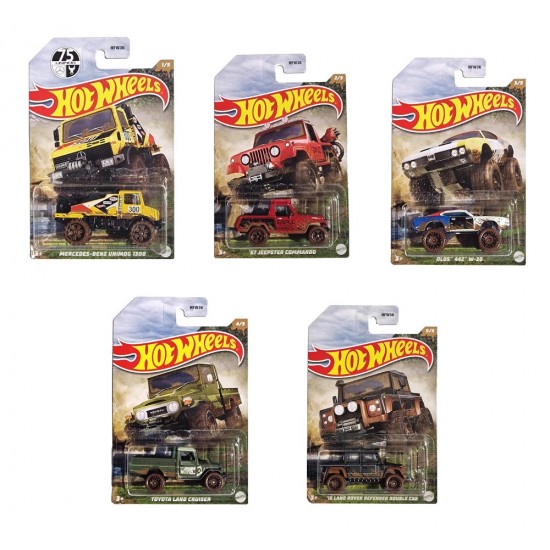 HW Macheta Set 2022 Mud Runners Series, 1:64 Hot Wheels