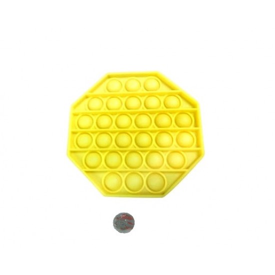 Jucarie senzoriala antistres Pop It + bila sticla, hexagon galben