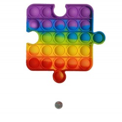 Jucarie senzoriala antistres Pop It + bila sticla, piesa puzzle multicolor curcubeu