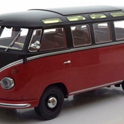 Macheta auto Volkswagen T1 Samba Minibus1962 rosu/negru LE 1500 pcs, 1:18 KK Scale