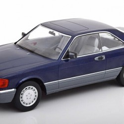 Macheta auto Mercedes-Benz 560 SEC C126 1985 albastru LE 1000 pcs, 1:18 KK Scale