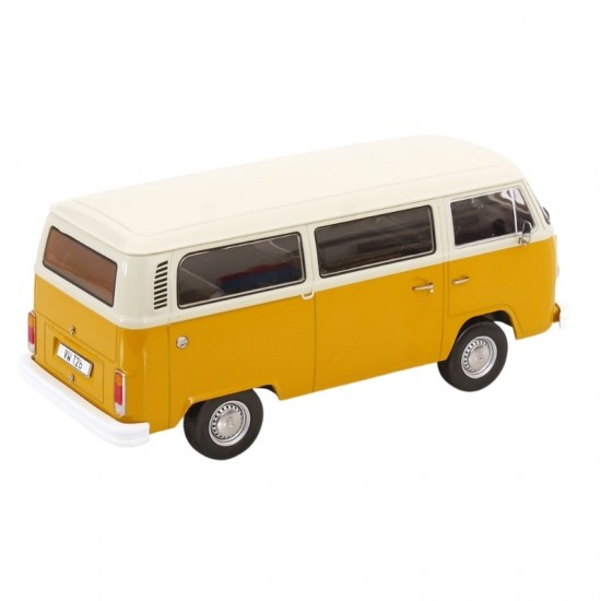 Macheta auto Volkswagen Bus T2b, 1972, alb/galben, 1:18, KK Scale