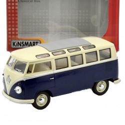 Macheta auto Volkswagen Samba bus albastru 1962, 1:24 Kinsmart