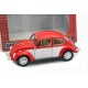 Macheta auto Volkswagen Classic Beetle rosu/alb 1967, 1:24 Kinsmart