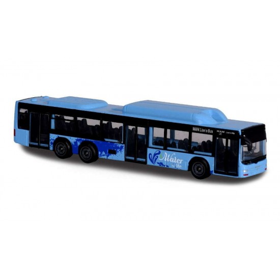 Majorette macheta Autobuz MAN Lion albastru, aprox 1:87
