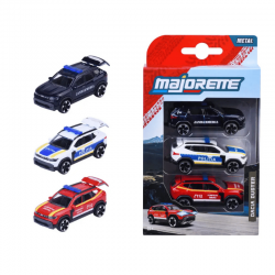 Macheta auto Set 3x Dacia Duster 3 (Jandarmerie, Politie si Pompieri), 1:64, Majorette