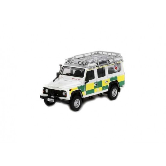 Macheta auto Land Rover Defender 110 British Red Cross MGT159, 1:64 Mini GT