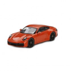 Macheta auto Porsche 911 (992) Carrera 4S, lava orange MGT371, 1:64 Mini GT