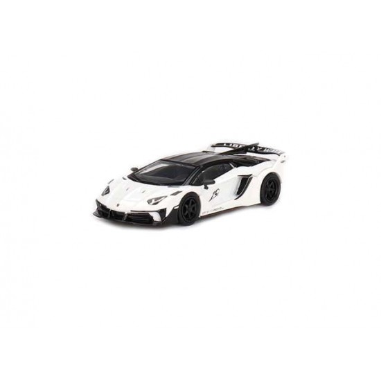 Macheta auto Lamborghini Aventador GT Evo LB Silhouette Works  white/black MGT467, 1:64 Mini GT