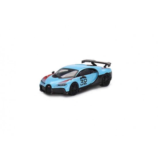 Macheta auto Bugatti Chiron Pur Sport Grand Prix Albastru MGT487, 1:64 Mini GT