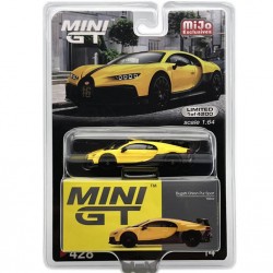 Macheta auto Bugatti Chiron Pur Sang yellow MGT428 Mijo, 1:64 Mini GT