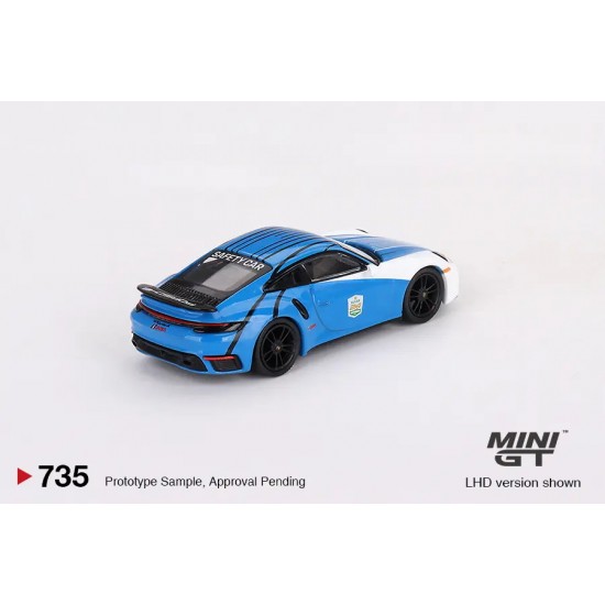 Macheta auto Porsche 911 (992) Turbo S Safety Car 2023 MGT735, 1:64 Mini GT