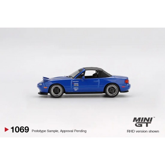 Macheta auto Mazda Mx-5 Miata Tuned Version, Dark Blue, 1990, 1:64, MGT01069, Mini GT 