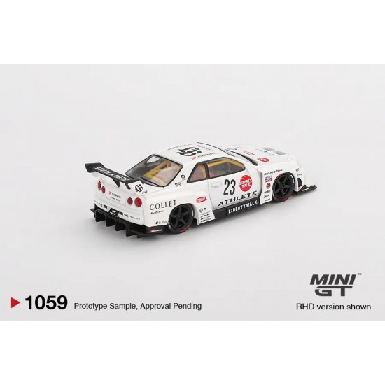 Macheta auto Nissan GTR (R34) Super Silhouette Athlete/Collet, 2024, 1:64, MGT01059-R, Mini GT