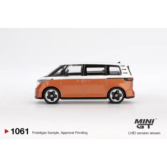 Macheta auto Volkswagen Id.Buzz Caravelle, Candy White / Energetic Orange, 2024, 1:64, MGT01061-L, Mini GT