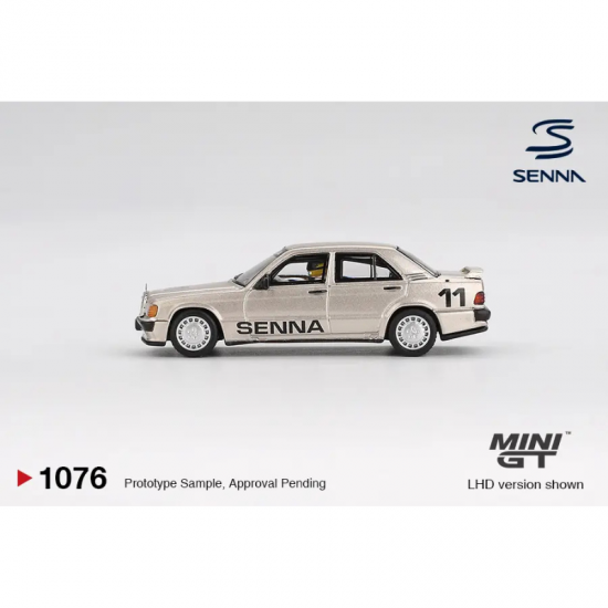 Macheta auto Mercedes-Benz 190e 2.3-16 #11 Ayrton Senna W/ Figure Race of Champions, 1984, MGT01076-L, 1:64, Mini GT