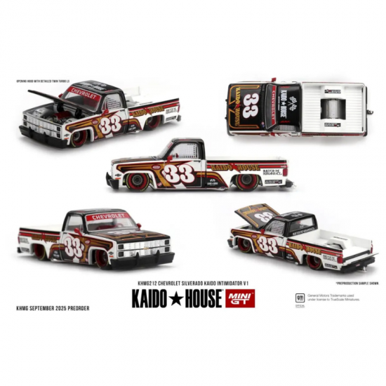 Macheta auto Chevrolet Silverado Kaido Intimidator V1, 1980, KHMG212, 1:64, Mini GT
