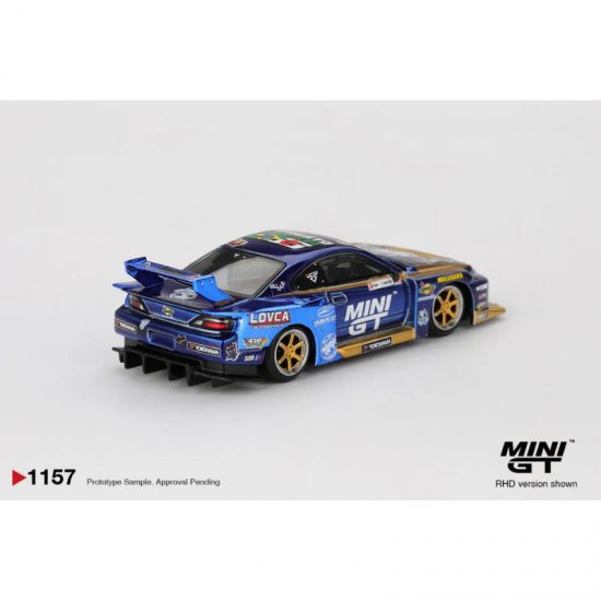 Macheta auto Nissan Silvia S15 LB-Super Silhouette, #555 Team Mini GT, Liberty Walk Formula Drift 2025, MGT01157-R, 1:64, Mini GT