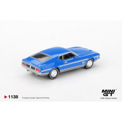 Macheta auto Ford Mustang Mach 1, Grabber Blue, 1971, MGT01138-L, 1:64, Mini GT