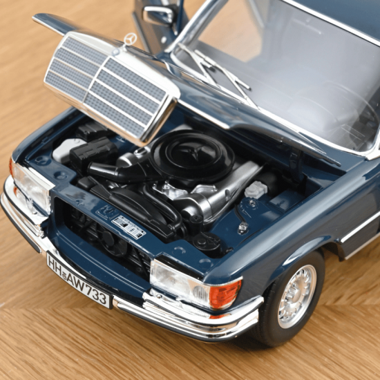 Macheta auto Mercedes-Benz 350 SEL (W116), Hansa Blue, 1979, 1:18, Norev