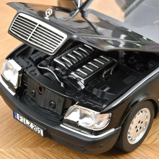 Macheta auto Mercedes-Benz S600, negru, 1997, 1:18, Norev