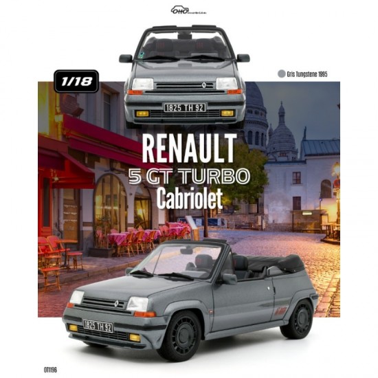 Macheta auto Renault 5 GT Turbo, Cabriolet, Gris Tungstene, 1995, OT1196, 1:18, Otto Models