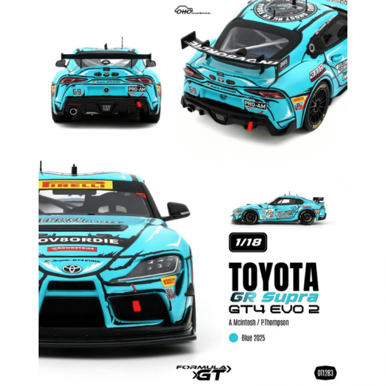 PRECOMANDA : Macheta auto Toyota GR Supra GT4 EVO 2, A. Mcintosh / P. Thompson, Blue, 2025, OT1283, 1:18, Otto Models