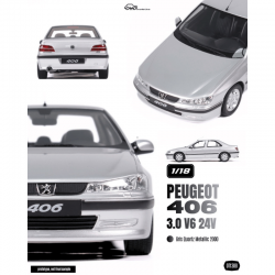PRECOMANDA : Macheta auto Peugeot 406 3.0 V6 24V, gris Quartz Metallic, 2000, OT1388,1:18, Otto Models