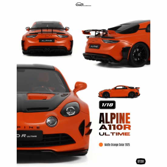 PRECOMANDA : Macheta auto Alpine A110R, Ultimate Matte Orange Solar, 2025, OT1391, 1:18, Otto Models