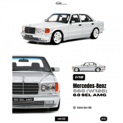 PRECOMANDA : Macheta auto Mercedes-Benz 560 (W126) 6.0 SEL AMG, Brilliant Silver, 1989, OT1251, 1:18, Otto Models