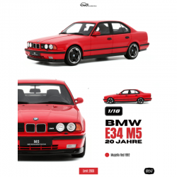 PRECOMANDA : Macheta auto BMW E34 M5 20 Jahre, Mugello Red 274, 1992, OT1247, 1:18, Otto Models