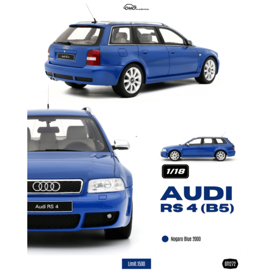 PRECOMANDA : Macheta auto Audi RS4 (B5), Nagaro Blue, 2000, 1:18, OT1272, Otto Models