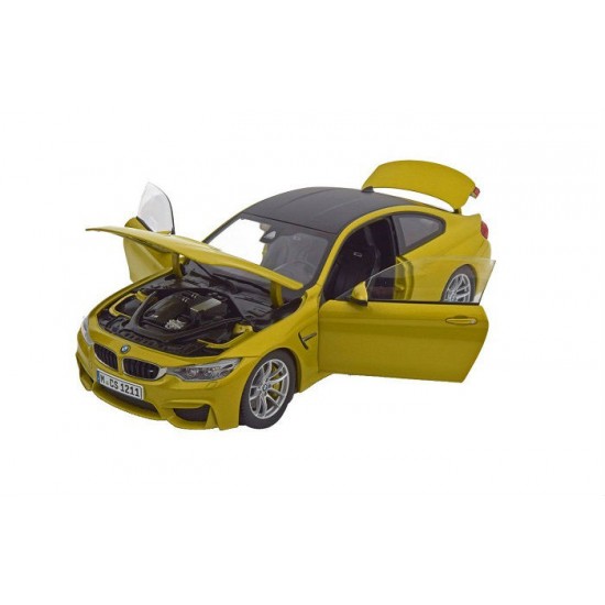 Macheta auto BMW M4 (F82) Coupe galben 2014, 1:18 Paragon