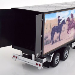 Macheta camion Remorca western livery, neagra, 1:18, Road Kings