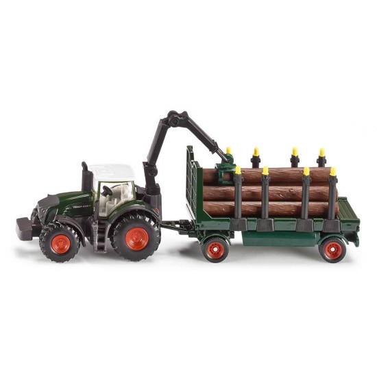 Macheta Tractor Fendt 939 + remorca lemne 1:87, Siku 1861