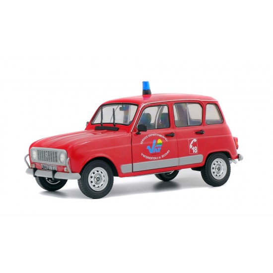 Macheta auto Renault 4L Pompieri, 1:18 Solido