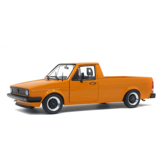 Macheta auto Volkswagen Caddy MK1 pick-up 1982 orange, 1:18 Solido