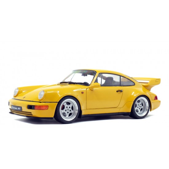 Macheta auto Porsche 911 TURBO 3,6 galben 1990, 1:18 Solido