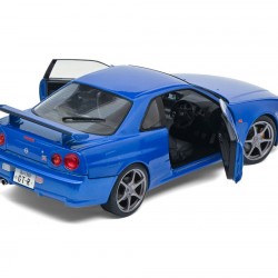 Macheta auto Nissan GTR R34 albastru 1999, 1:18 Solido
