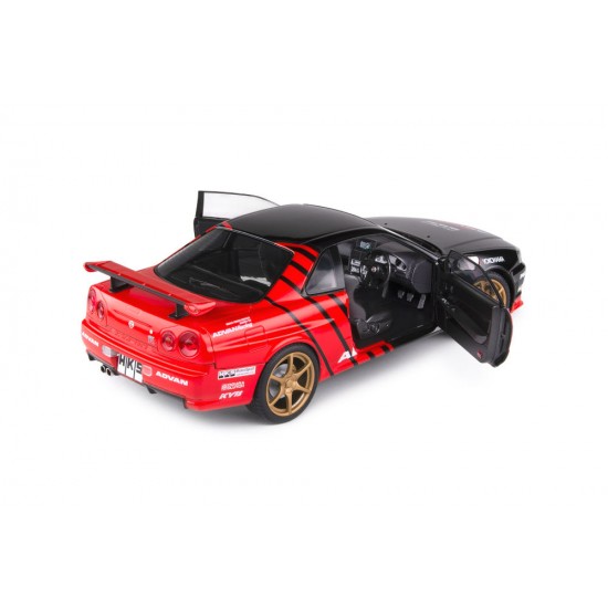 Macheta auto Nissan GTR R34 negru 1999, 1:18 Solido