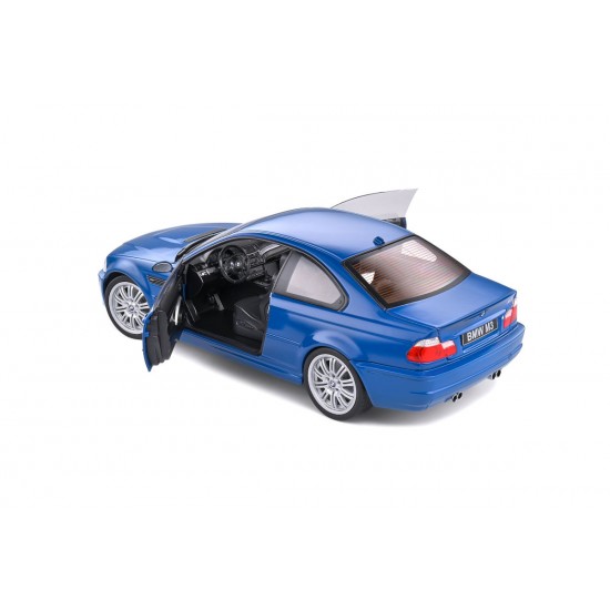 Macheta auto BMW E46 M3 Coupé albastru 2000, 1:18 Solido